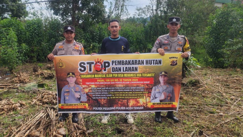 Aceh Tengah Police Intensify Patrols to Prevent Wildfires During Dry Season