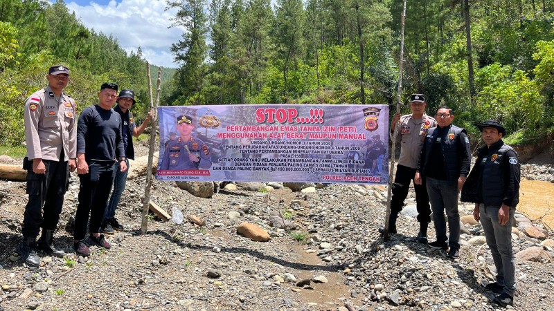 Aceh Tengah Police Intensify Crackdown on Illegal Gold Mining in Linge