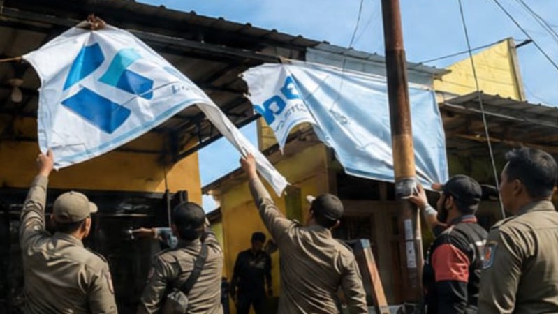 Satpol PP Deli Serdang Faces Allegations Over Damage to Media Banner Without Procedure