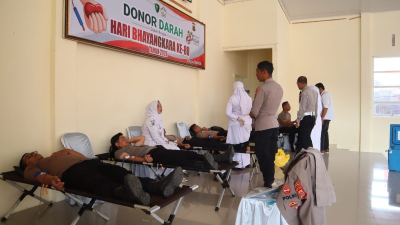 Aceh Tengah Police Collect 64 Blood Units in Bhayangkara Day Blood Drive