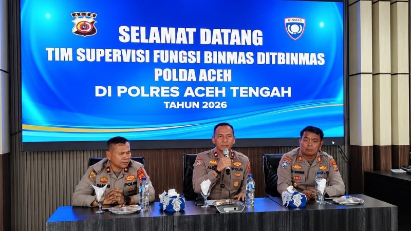 Aceh Tengah Police Receive Ditbinmas Aceh Supervision to Strengthen Community Policing Role