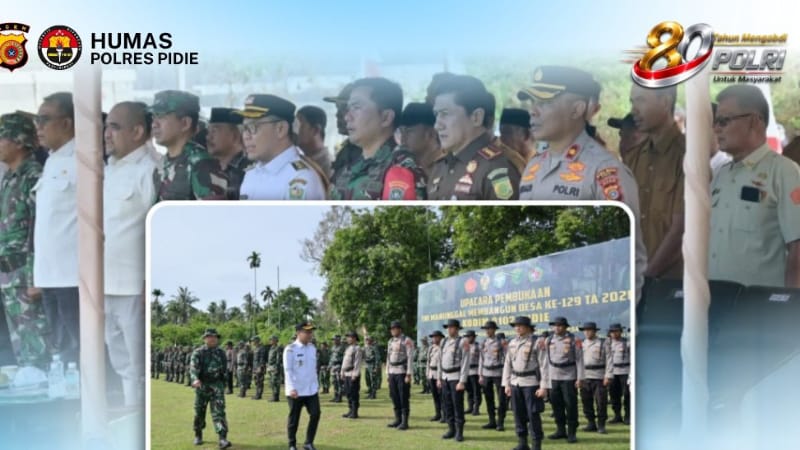 Pidie Police Supports Opening of Regular TMMD 129 Kodim 0102/Pidie