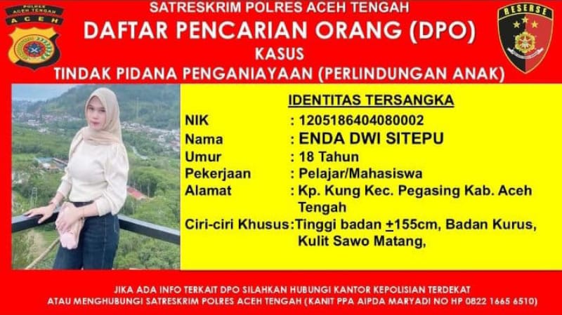 Aceh Tengah Police Issue Wanted List for Suspect in Alleged Child Abuse Case