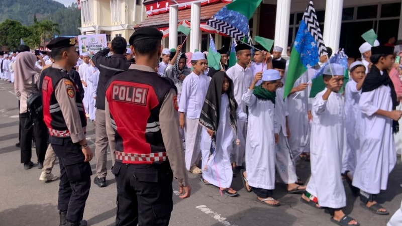 Aceh Tengah Police Deploy 34 Personnel to Secure Maulid Procession
