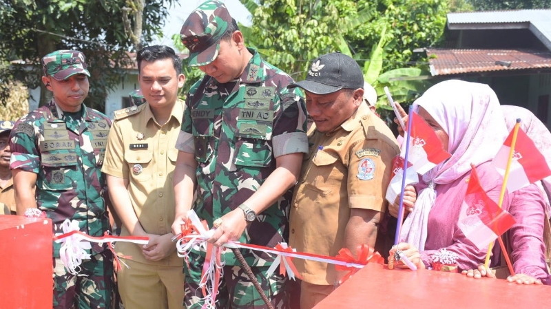 TNI Inaugurates Suspension Bridge and Builds Borewell in Deli Serdang