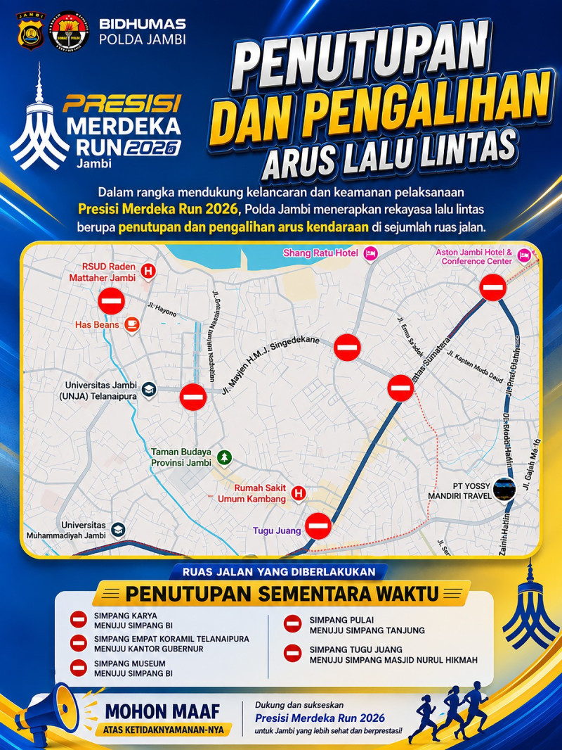 Polda Jambi Prepares Traffic Management for Presisi Merdeka Run 2026