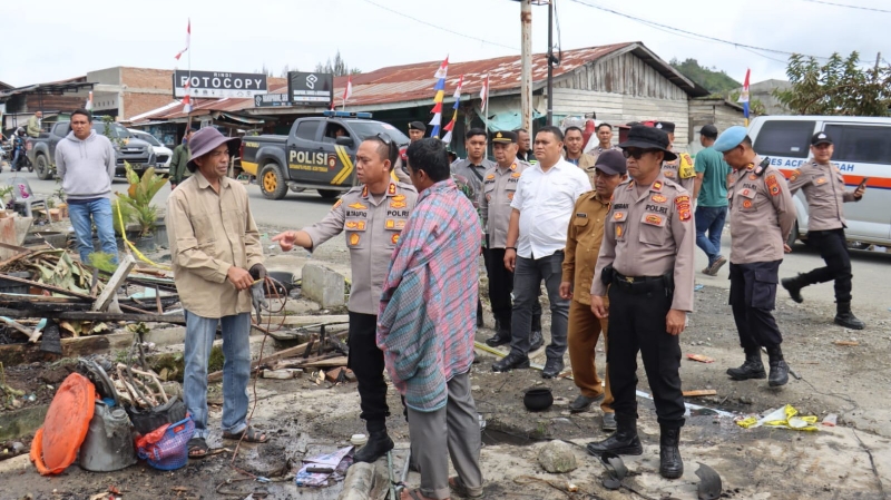 Aceh Tengah Police Provide Aid and Medical Care to Fire Victims