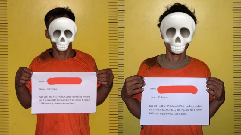 Labuhanbatu Selatan Police Arrest Two Men, Seize 4.12 Grams of Crystal Meth
