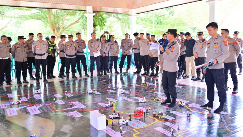 Polda Jambi Prepares Presisi Merdeka Run 2026 Security Plan Through Tactical Floor Game