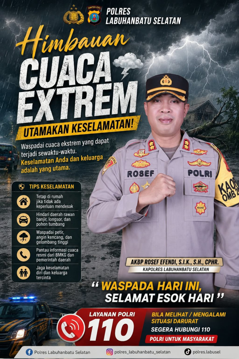 Labuhanbatu Selatan Police Warn Public of Extreme Weather