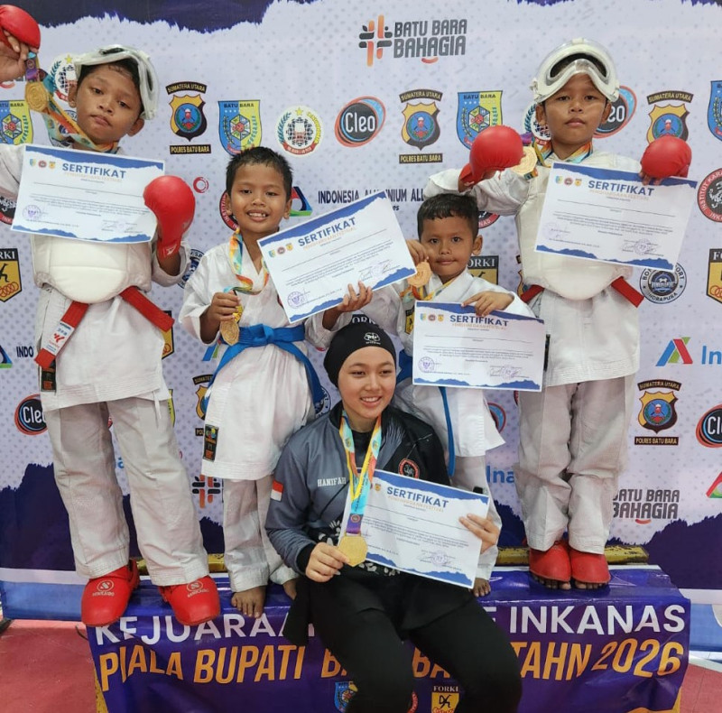 Dojo Alfarizi Wins Multiple Titles at North Sumatra Karate Championship