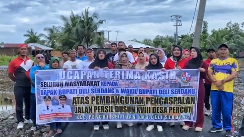 Persil Road in Deli Serdang Finally Paved After Decades