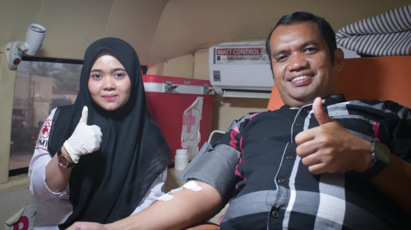 Labuhanbatu Selatan Traffic Police Hold Blood Drive for 71st Polantas Anniversary