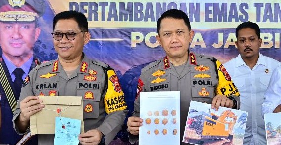 Jambi Police Uncover 32 Illegal Gold Mining Cases